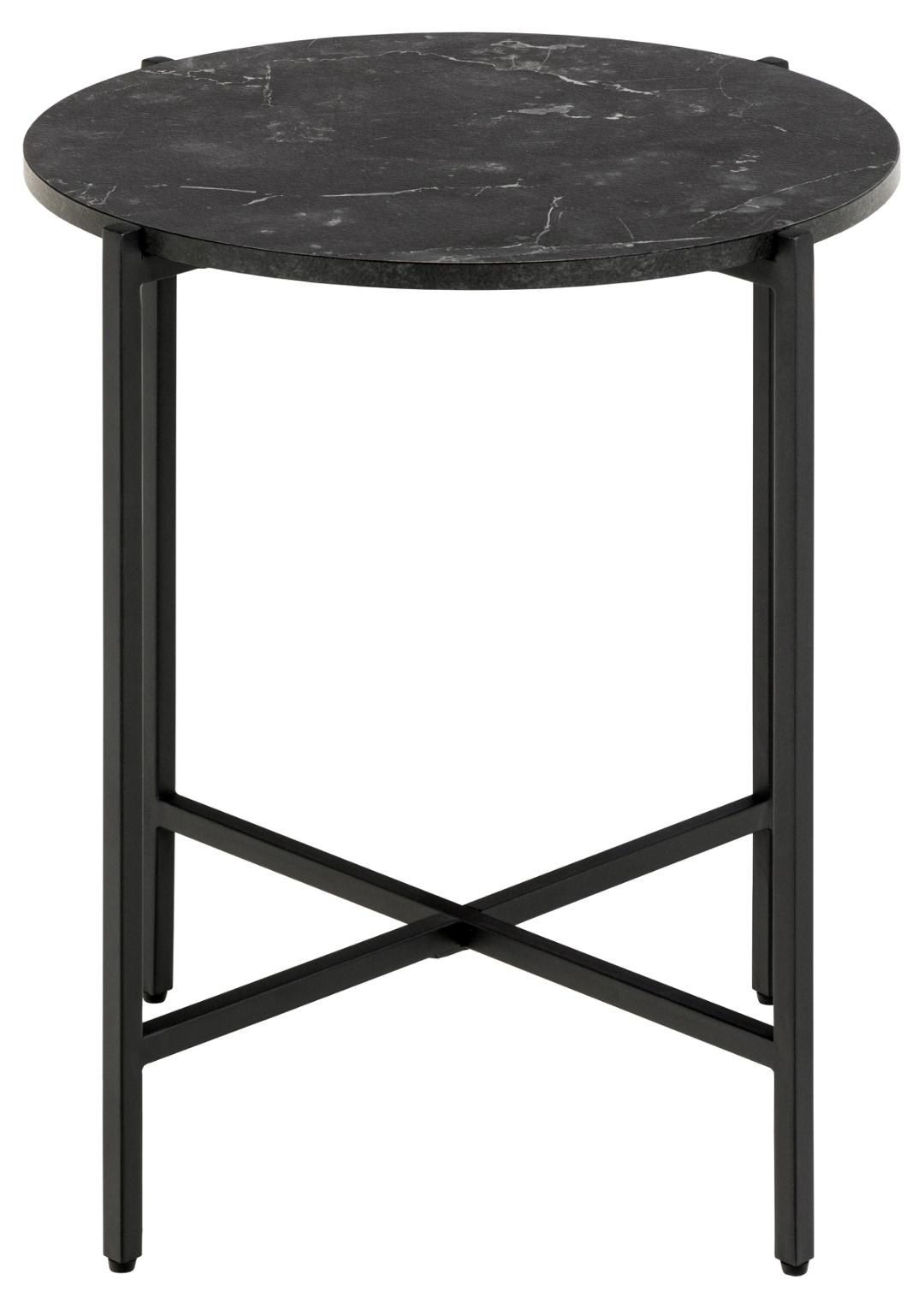Bijzettafel Lamoine 8211 Zwart Marmerlook Mdf 8211 Metaal