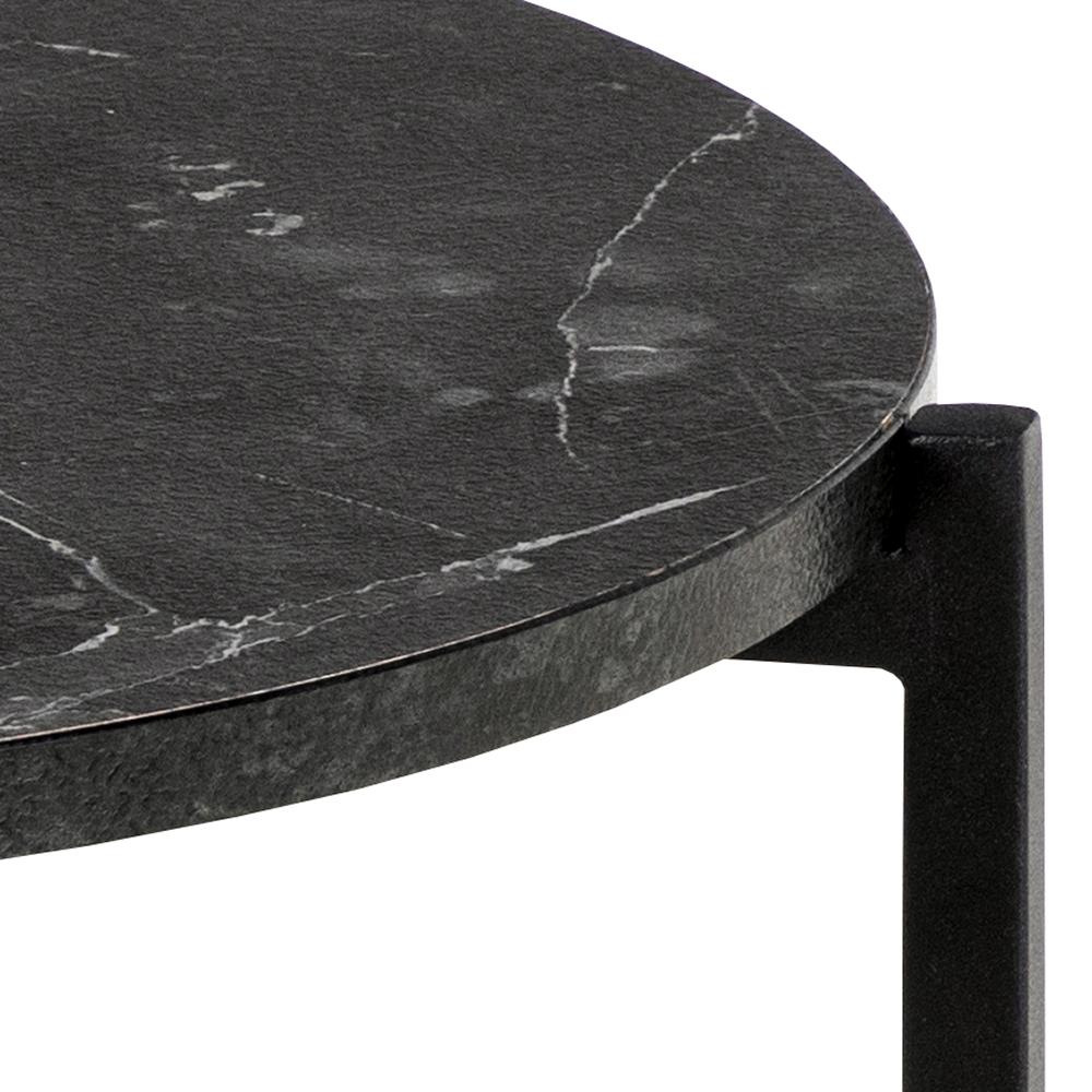 Bijzettafel Lamoine 8211 Zwart Marmerlook Mdf 8211 Metaal