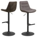 Barkruk Adisa - Stof Basel lichtgrijs bruin - Staal (minimale bestelling 2 stuks)