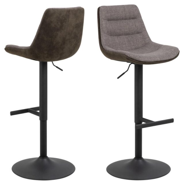 Barkruk Adisa 8211 Stof Basel Lichtgrijs Bruin 8211 Staal Minimale Bestelling 2 Stuks