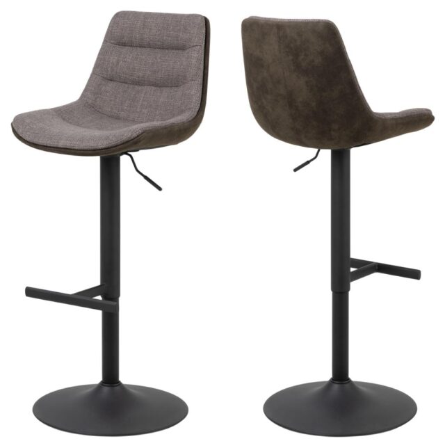 Barkruk Adisa 8211 Stof Basel Lichtgrijs Bruin 8211 Staal Minimale Bestelling 2 Stuks