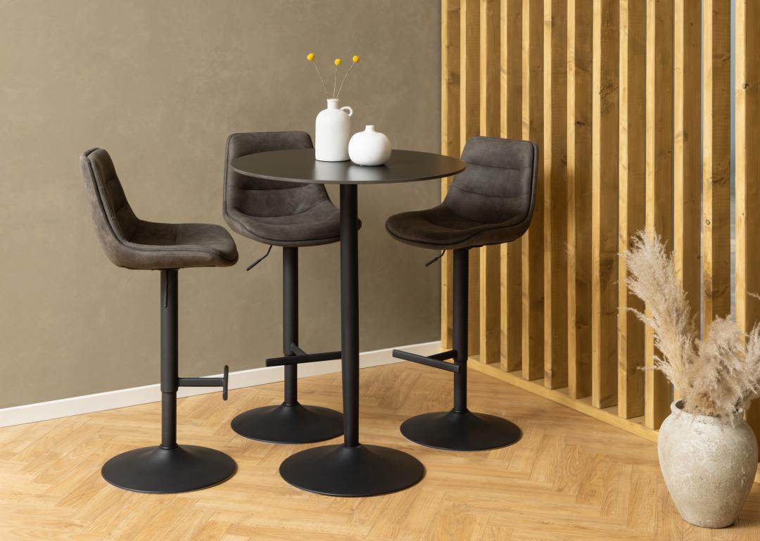 Barkruk Adisa 8211 Stof Preston Antraciet 8211 Staal Minimale Bestelling 2 Stuks