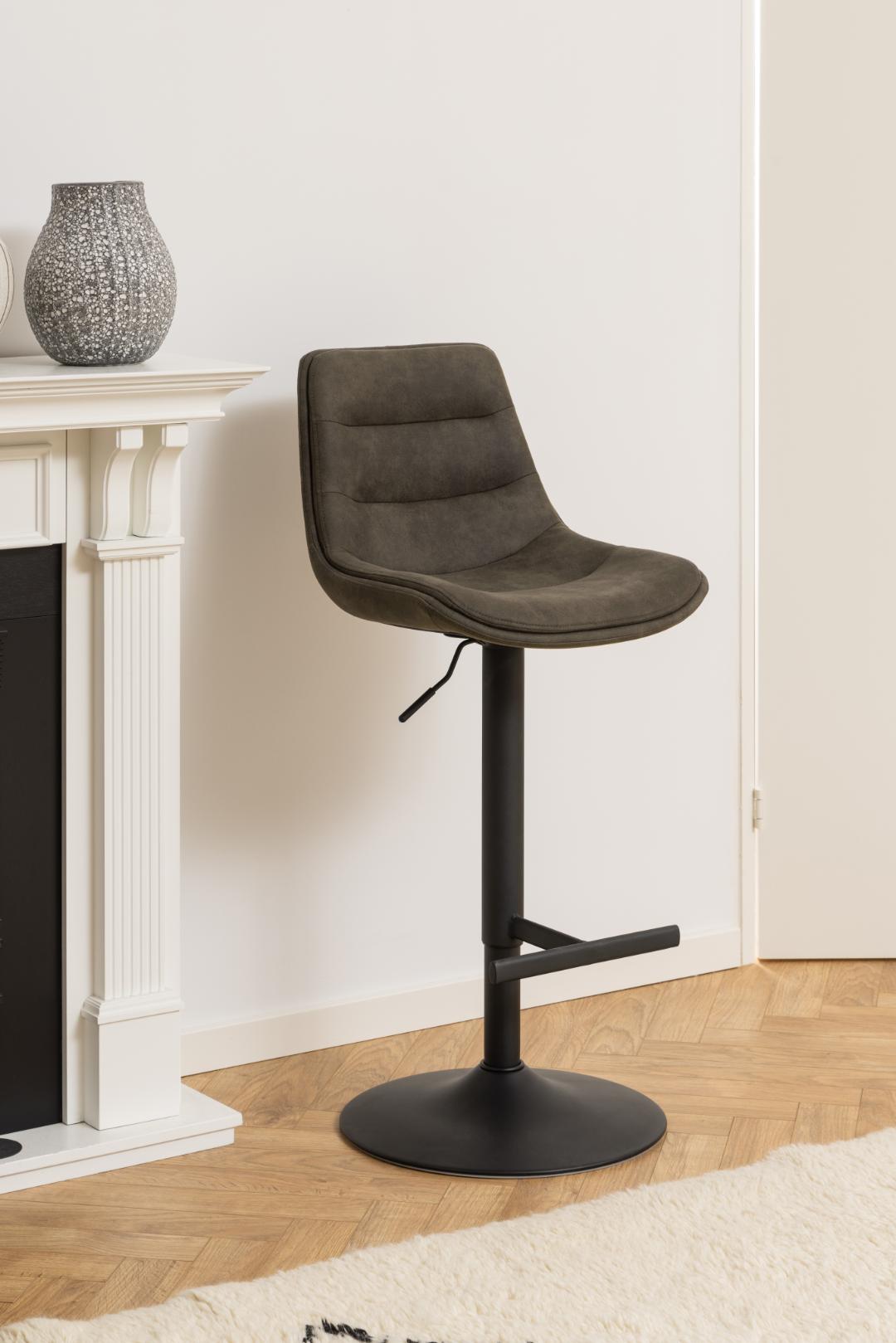 Barkruk Adisa 8211 Stof Preston Antraciet 8211 Staal Minimale Bestelling 2 Stuks