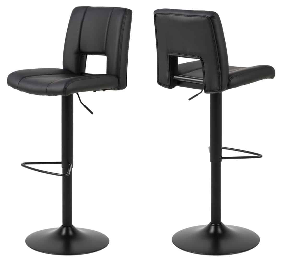 Barkruk Sylvia 8211 Pu Zwart 8211 Zwart Staal Minimale Bestelling 2 Stuks