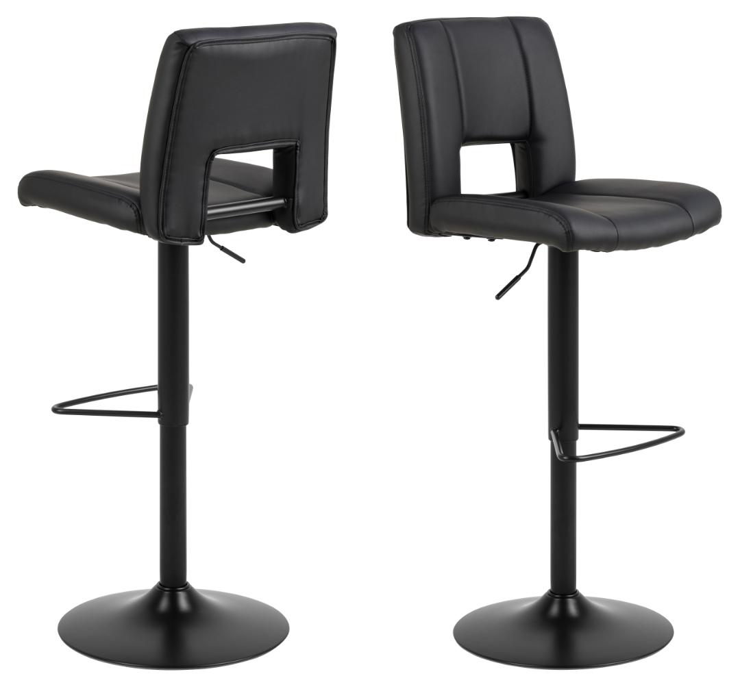 Barkruk Sylvia 8211 Pu Zwart 8211 Zwart Staal Minimale Bestelling 2 Stuks