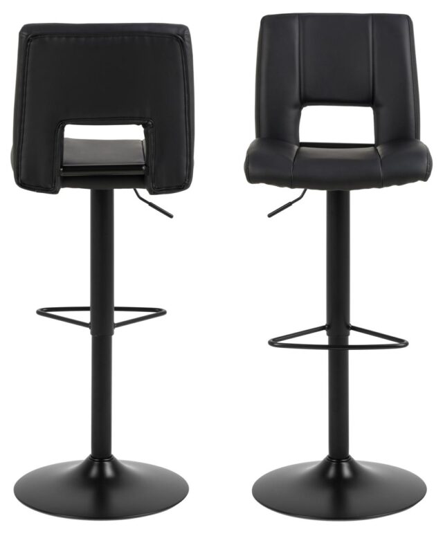 Barkruk Sylvia 8211 Pu Zwart 8211 Zwart Staal Minimale Bestelling 2 Stuks