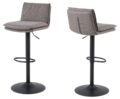 Barkruk Flynn - Stof Basel lichtgrijs bruin - Staal (minimale bestelling 2 stuks)