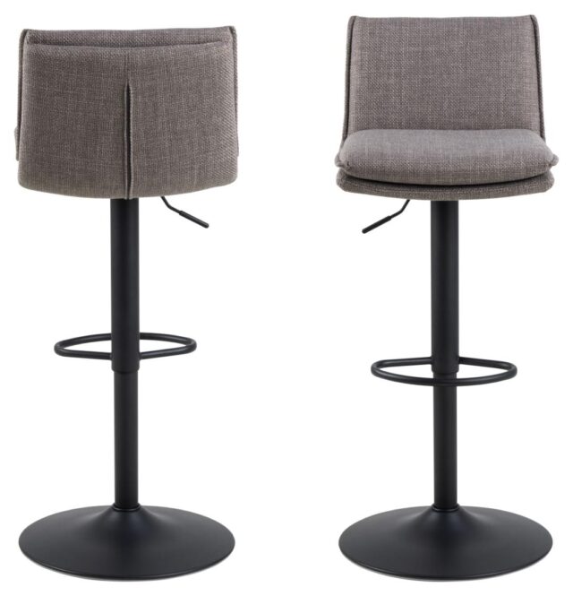 Barkruk Flynn 8211 Stof Basel Lichtgrijs Bruin 8211 Staal Minimale Bestelling 2 Stuks