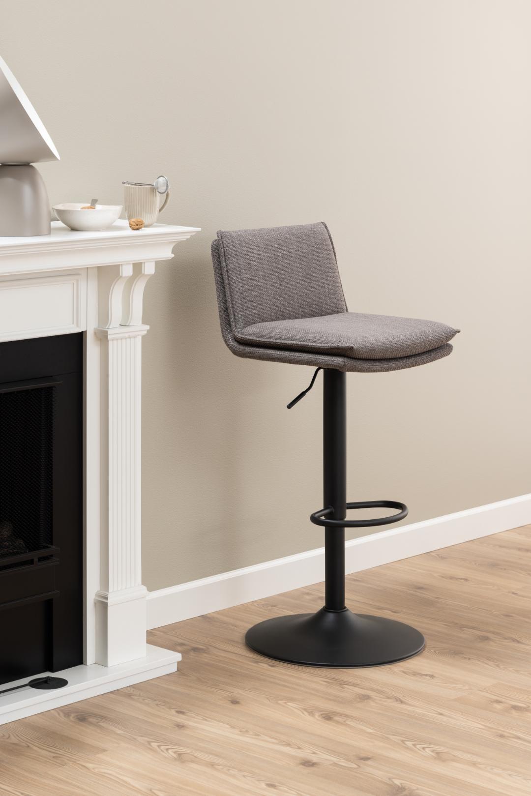 Barkruk Flynn 8211 Stof Basel Lichtgrijs Bruin 8211 Staal Minimale Bestelling 2 Stuks