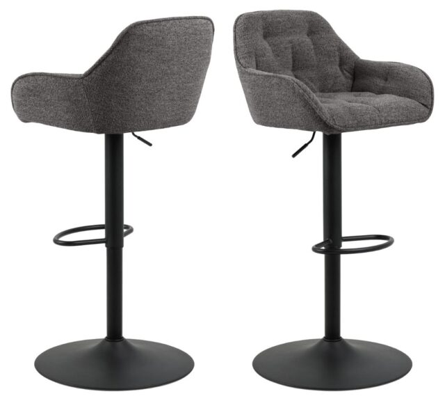 Barkruk Brooke 8211 Stof Monza Antraciet 8211 Staal Minimale Bestelling 2 Stuks