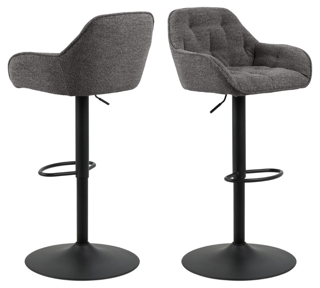 Barkruk Brooke 8211 Stof Monza Antraciet 8211 Staal Minimale Bestelling 2 Stuks