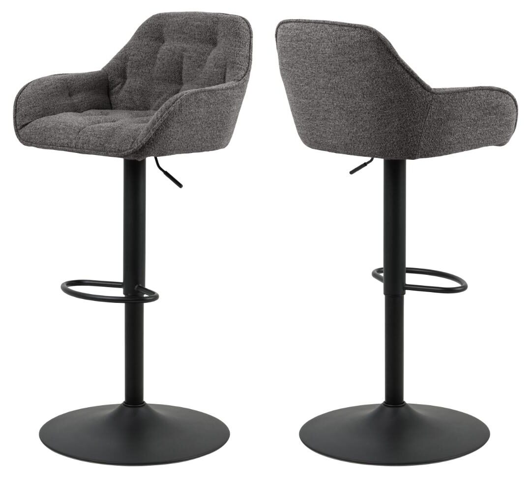 Barkruk Brooke 8211 Stof Monza Antraciet 8211 Staal Minimale Bestelling 2 Stuks