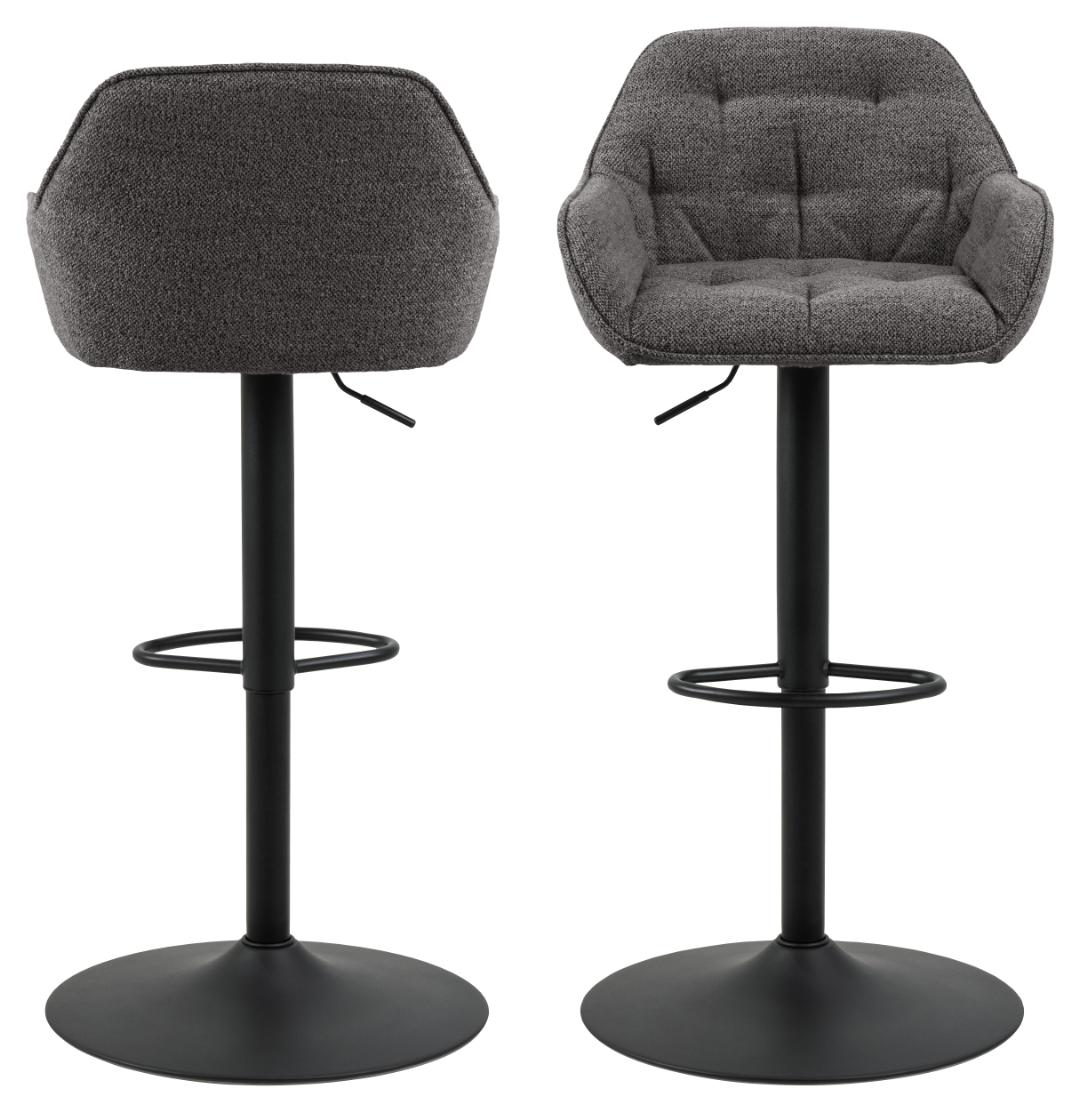 Barkruk Brooke 8211 Stof Monza Antraciet 8211 Staal Minimale Bestelling 2 Stuks