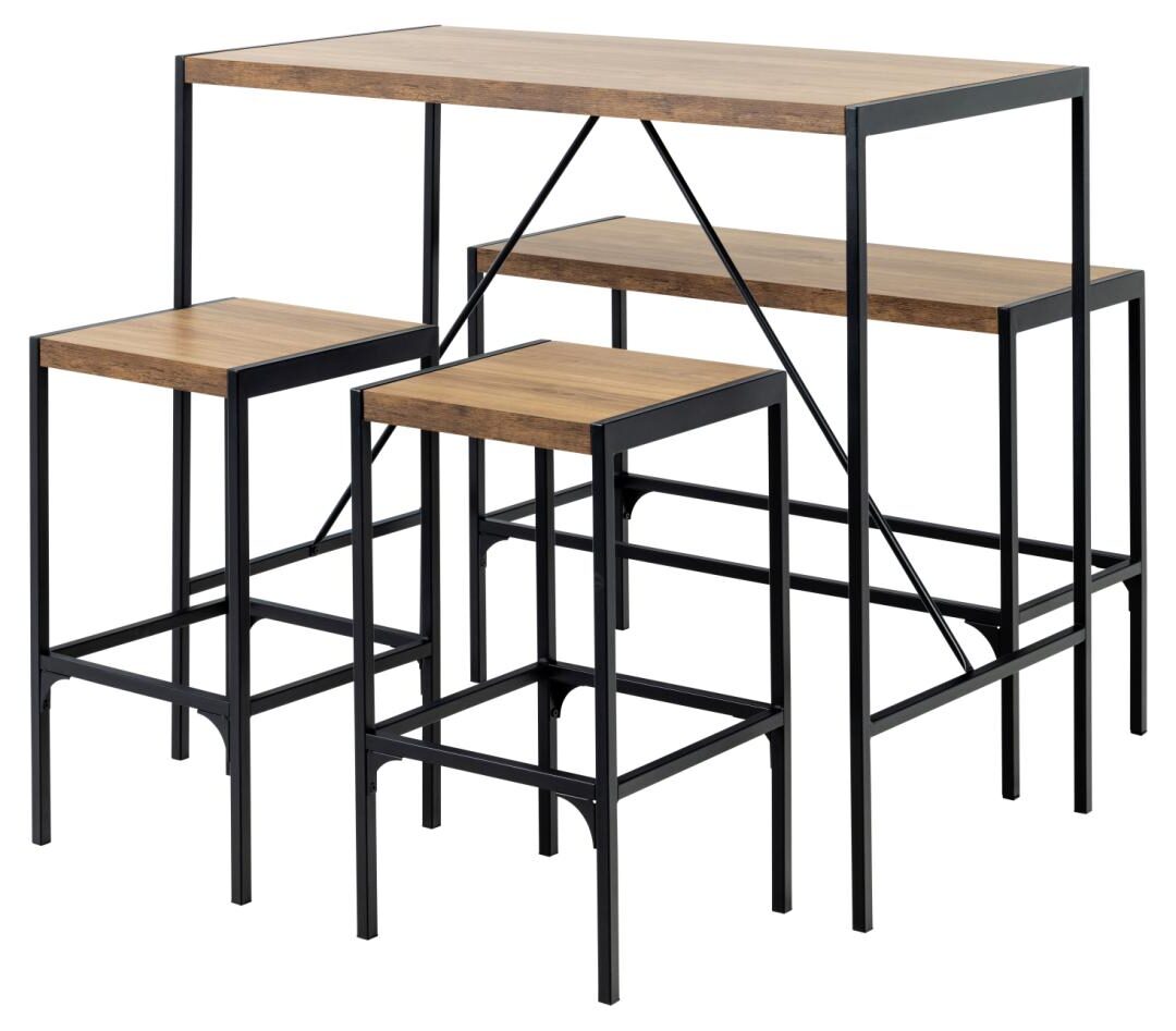 Bartafel Set Bahamas 8211 Mat Rustiek Eiken Melamine 8211 Staal