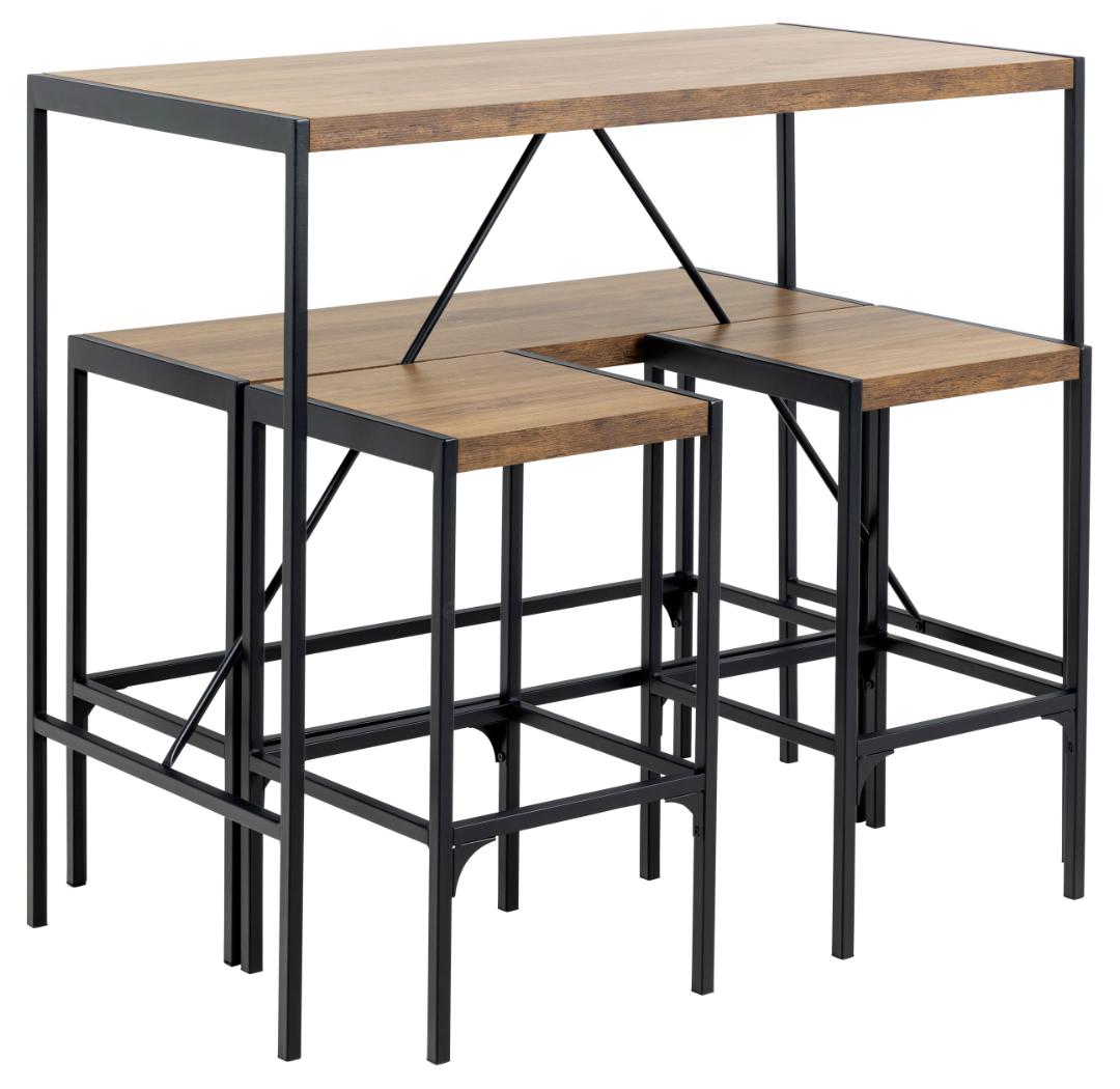 Bartafel Set Bahamas 8211 Mat Rustiek Eiken Melamine 8211 Staal