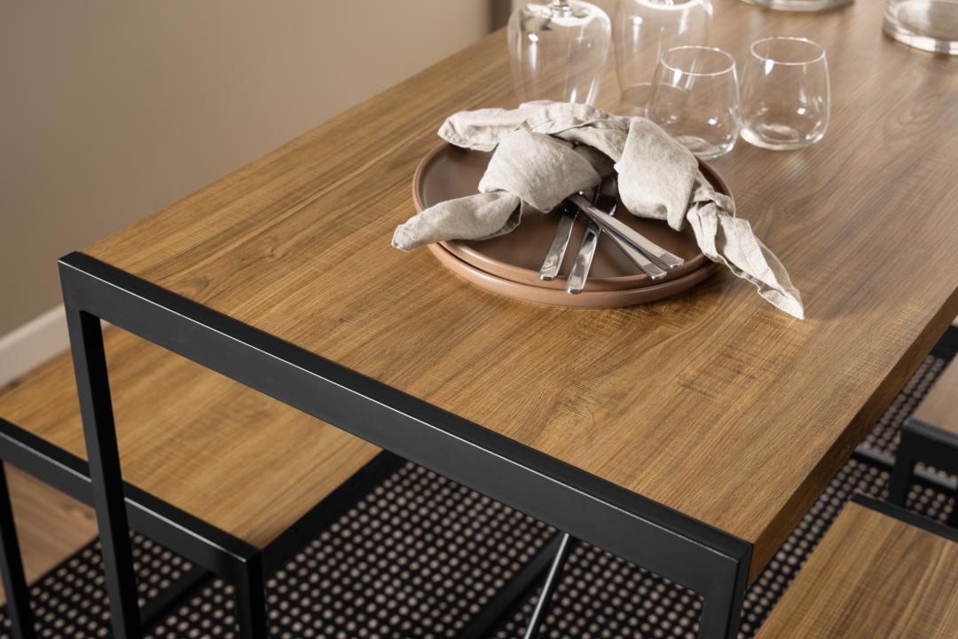 Bartafel Set Bahamas 8211 Mat Rustiek Eiken Melamine 8211 Staal