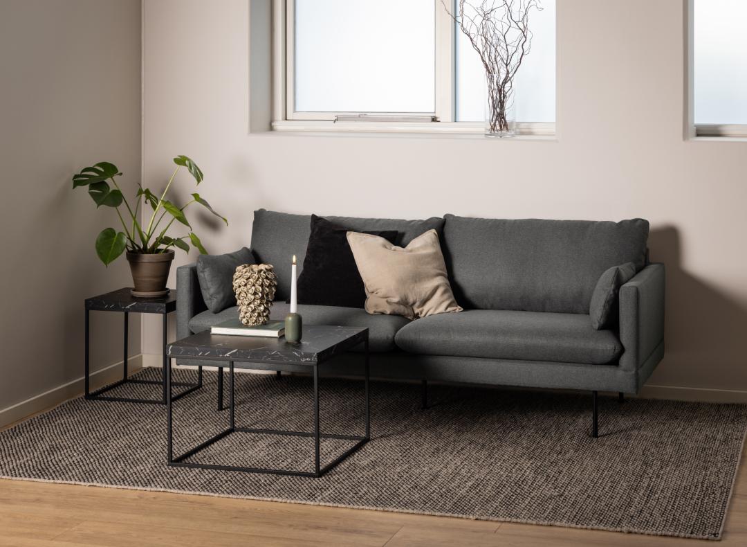 Salontafel Barossa 8211 Zwart Marmerlook 8211 Metaal