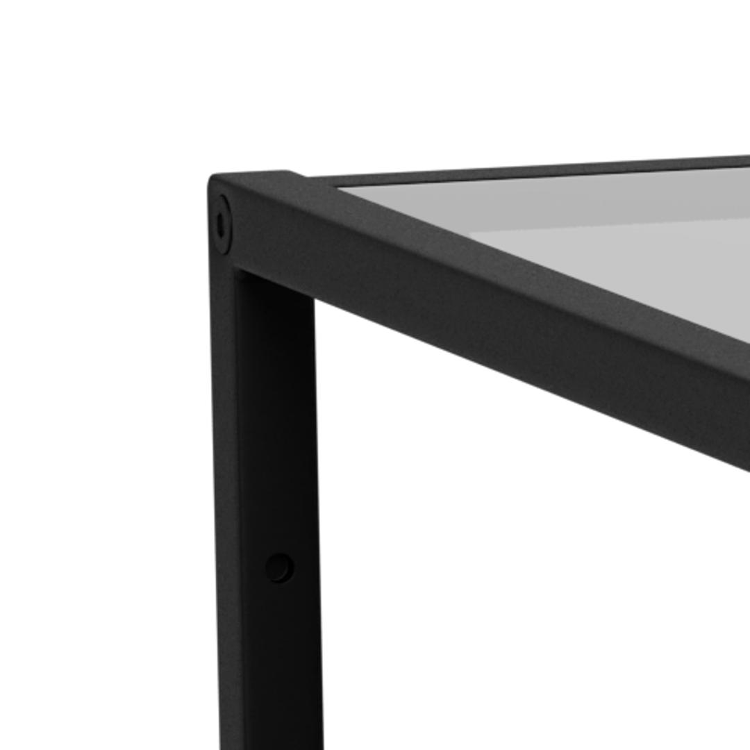 Nachtkastje Randolf 8211 Zwart Melamine 8211 Gerookt Glas
