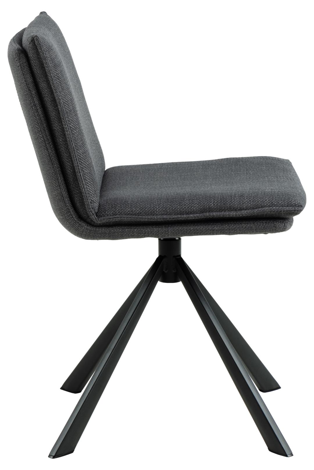 Eetkamerstoel Flynn 8211 Stof Basel Donkergrijs 8211 Zwart Metaal