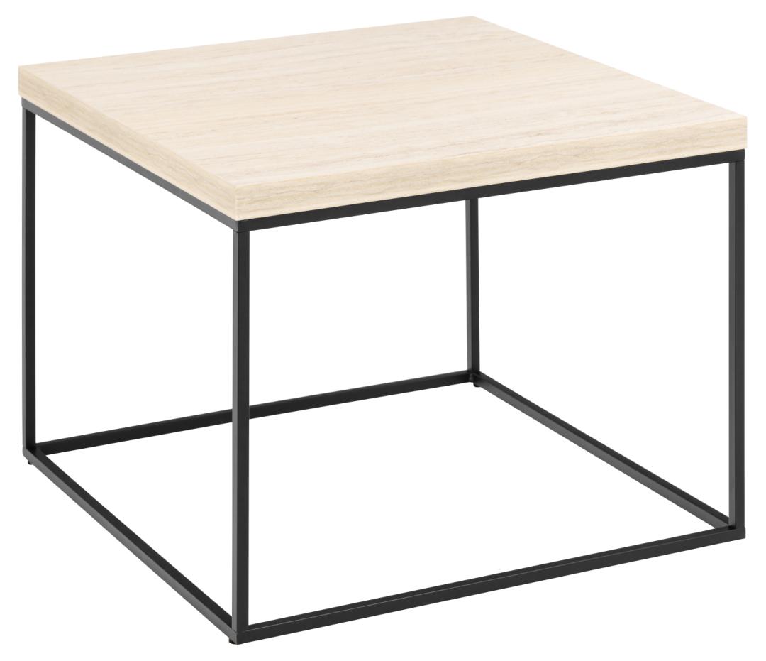 Salontafel Barossa 8211 Travertijn Look 8211 Zwart Metaal