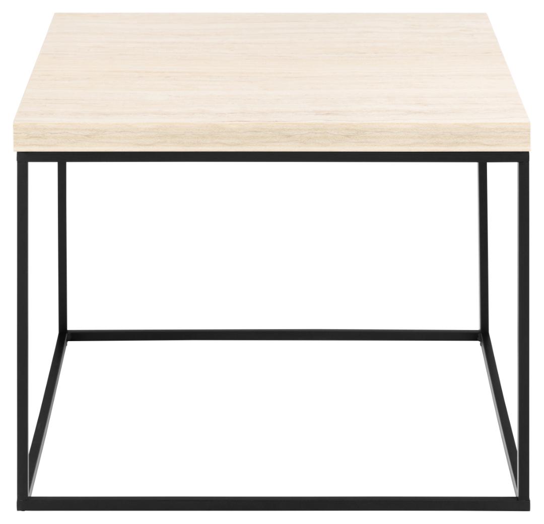 Salontafel Barossa 8211 Travertijn Look 8211 Zwart Metaal