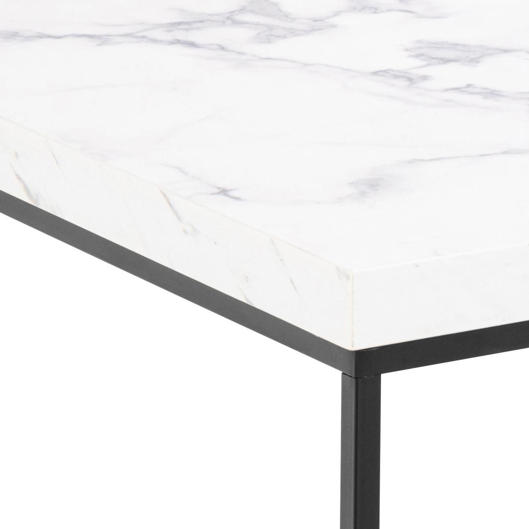 Salontafel Barossa 8211 Wit Marmerlook Mdf 8211 Zwart Metaal