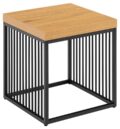 Bijzettafel Strington - Wild eiken melamine - Zwart metaal