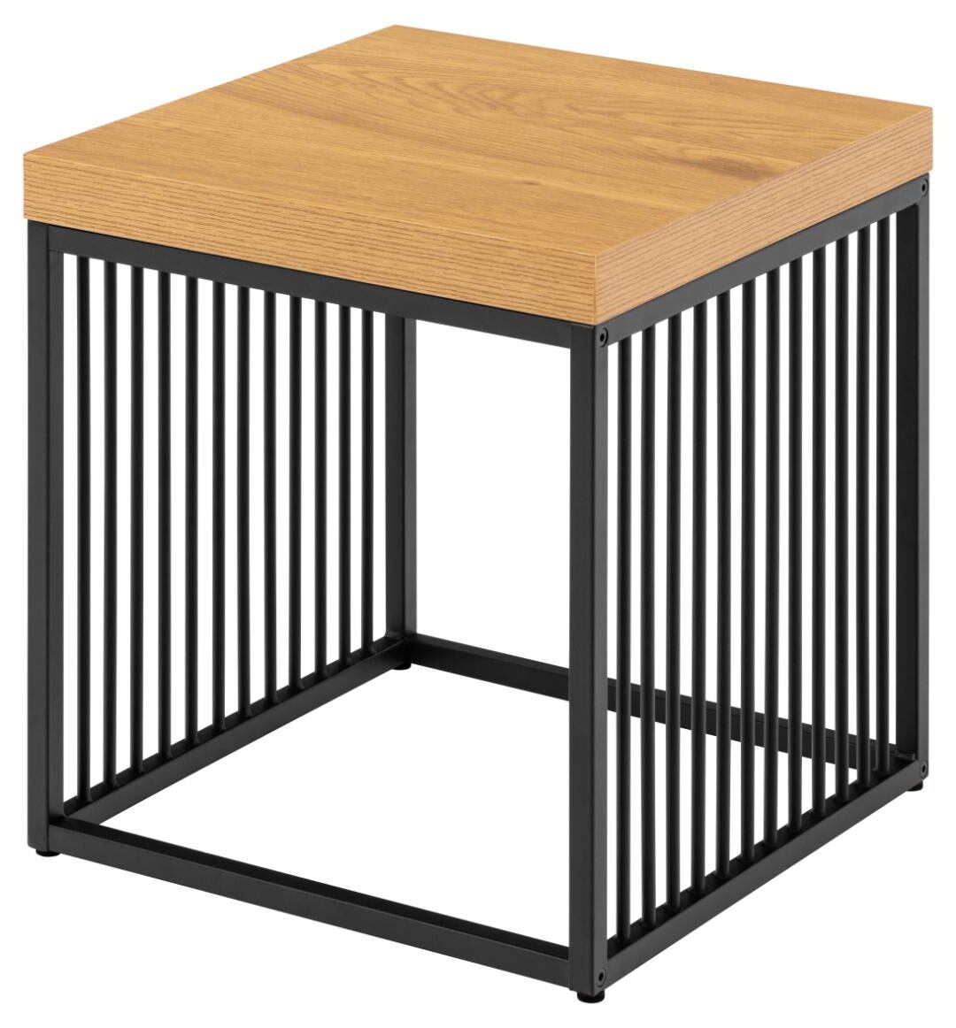 Bijzettafel Strington 8211 Wild Eiken Melamine 8211 Zwart Metaal Bijzettafel Strington 8211 Wild Eiken Melamine 8211 Zwart Metaal