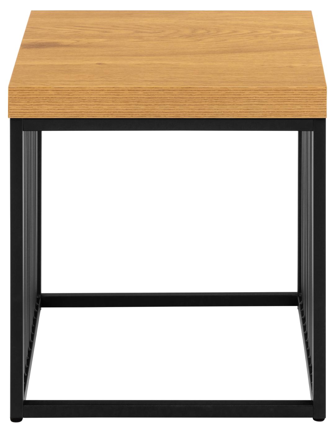 Bijzettafel Strington 8211 Wild Eiken Melamine 8211 Zwart Metaal