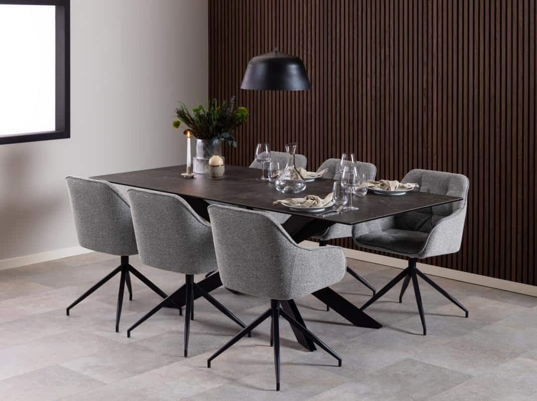 Eetkamerstoel Brooke 8211 Stof Monza Grijs 8211 Zwart Metaal Minimale Bestelling 2 Stuks Eetkamerstoel Brooke 8211 Stof Monza Grijs 8211 Zwart Metaal Minimale Bestelling 2 Stuks
