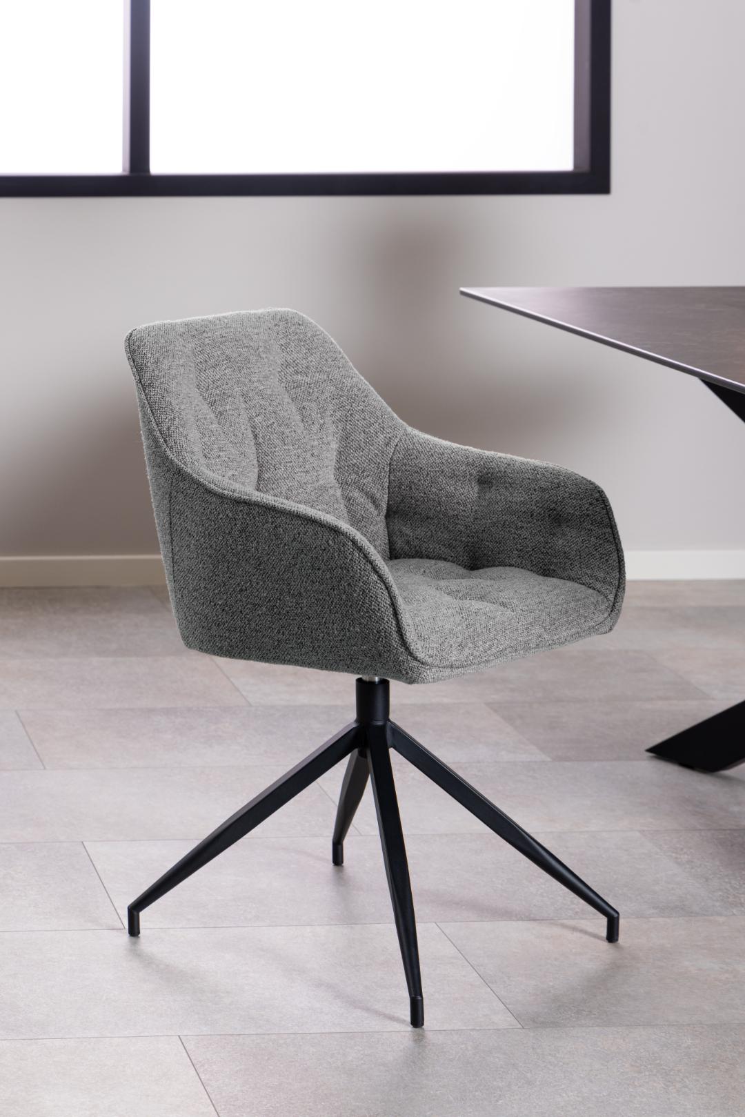 Eetkamerstoel Brooke 8211 Stof Monza Grijs 8211 Zwart Metaal Minimale Bestelling 2 Stuks Eetkamerstoel Brooke 8211 Stof Monza Grijs 8211 Zwart Metaal Minimale Bestelling 2 Stuks