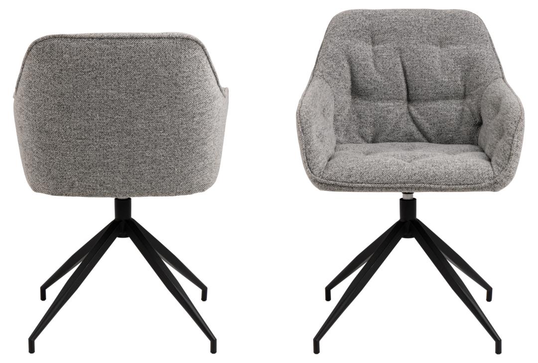 Eetkamerstoel Brooke 8211 Stof Monza Grijs 8211 Zwart Metaal Minimale Bestelling 2 Stuks