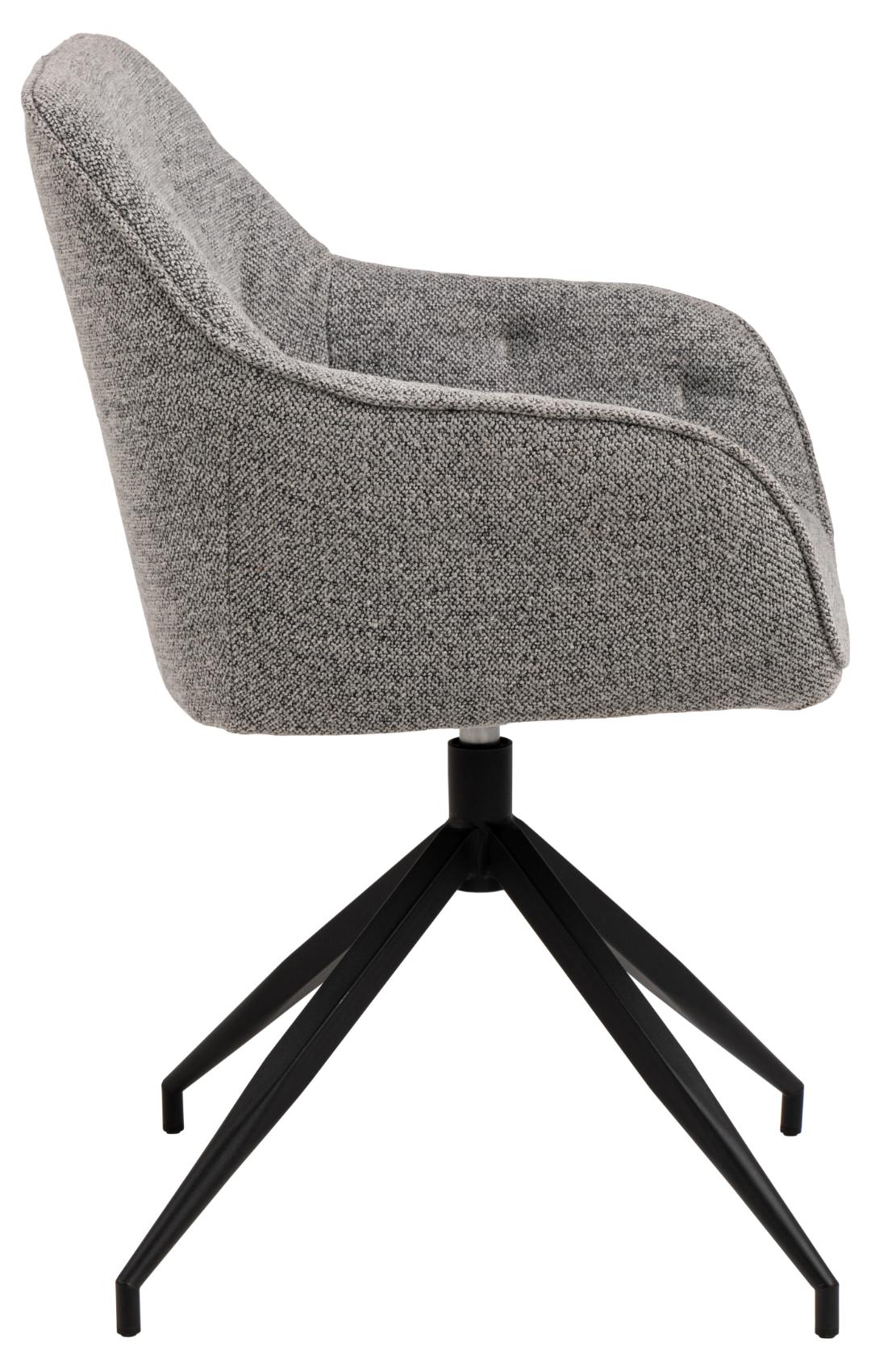 Eetkamerstoel Brooke 8211 Stof Monza Grijs 8211 Zwart Metaal Minimale Bestelling 2 Stuks