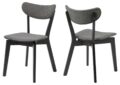 Eetkamerstoel Roxby - Zwart hout - Stof grijs (minimale bestelling 2 stuks)