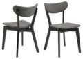 Eetkamerstoel Roxby - Zwart hout - Stof grijs (minimale bestelling 2 stuks)