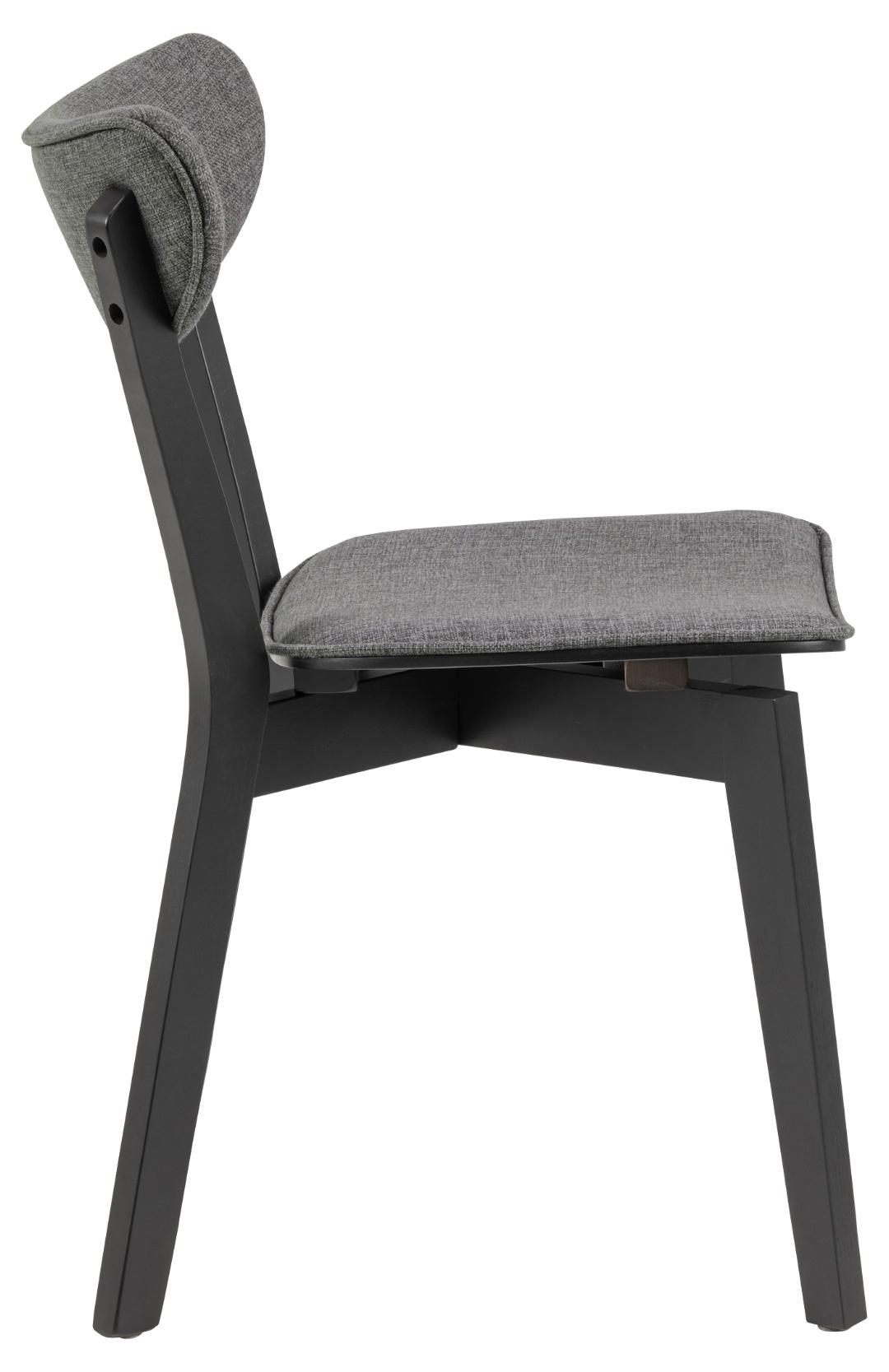 Eetkamerstoel Roxby 8211 Zwart Hout 8211 Stof Grijs Minimale Bestelling 2 Stuks