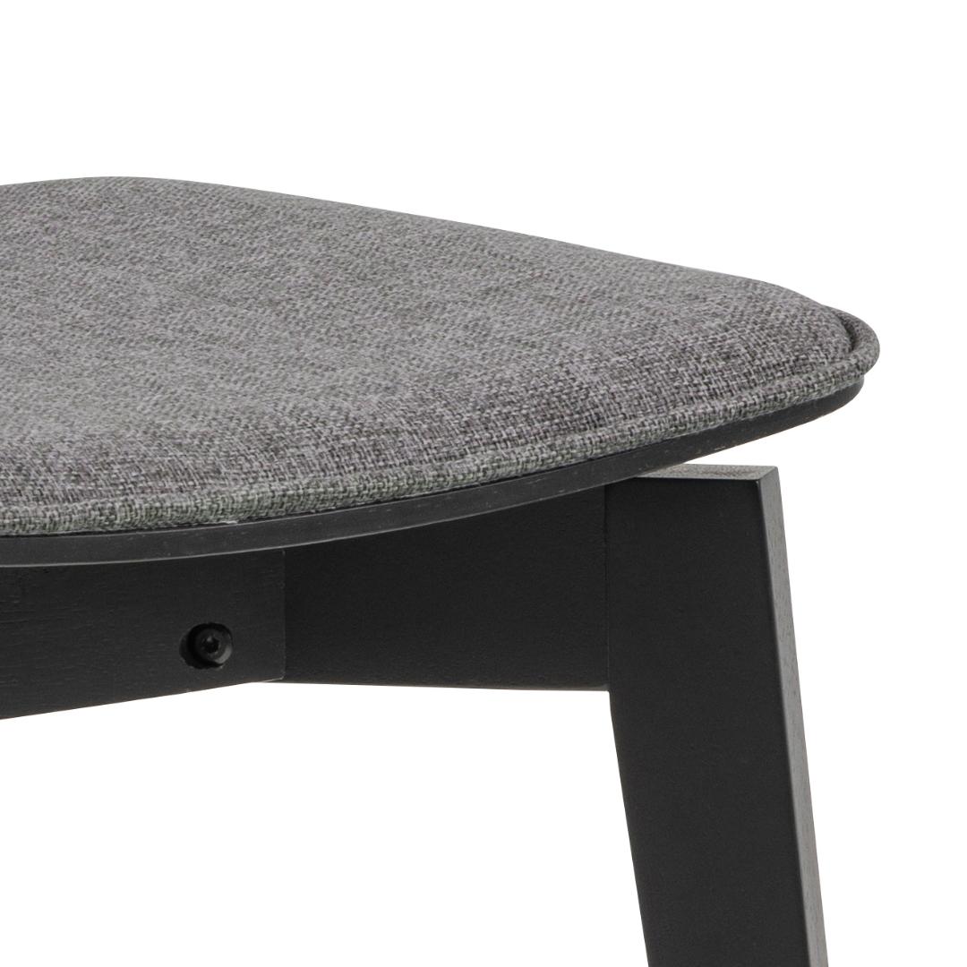 Eetkamerstoel Roxby 8211 Zwart Hout 8211 Stof Grijs Minimale Bestelling 2 Stuks