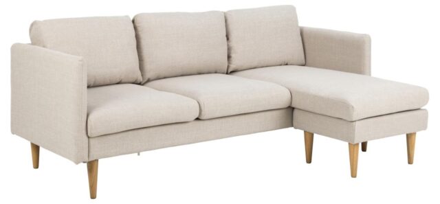 2 Zitsbank Milly Met Chaiselongue 8211 Stof Basel Beige