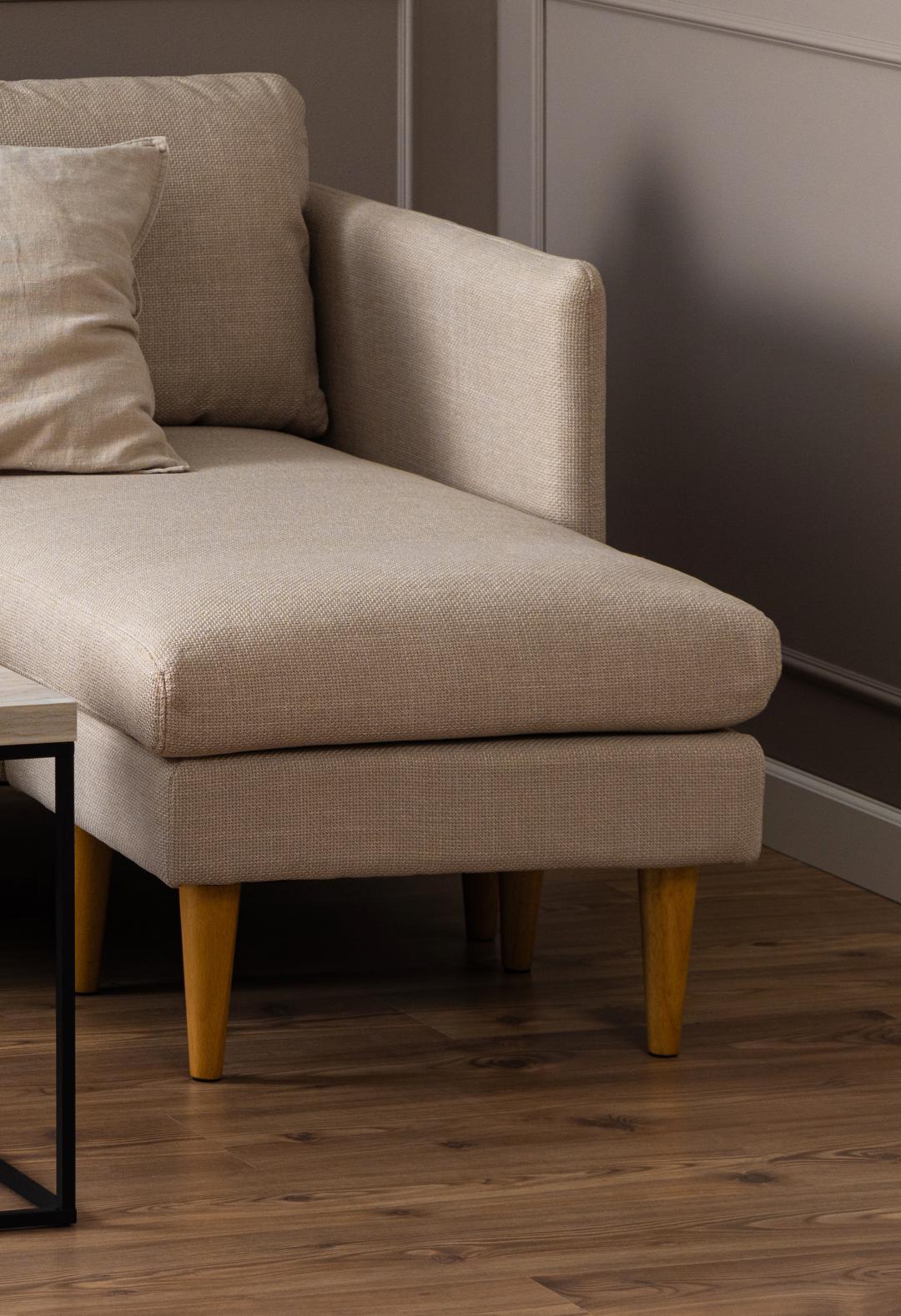 2 Zitsbank Milly Met Chaiselongue 8211 Stof Basel Beige