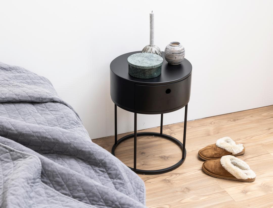 Nachtkastje Polo 8211 Zwart Mdf 8211 Metaal