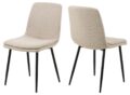 Eetkamerstoel Becca - Stof Basel beige - Zwart metaal (minimale bestelling 4 stuks)
