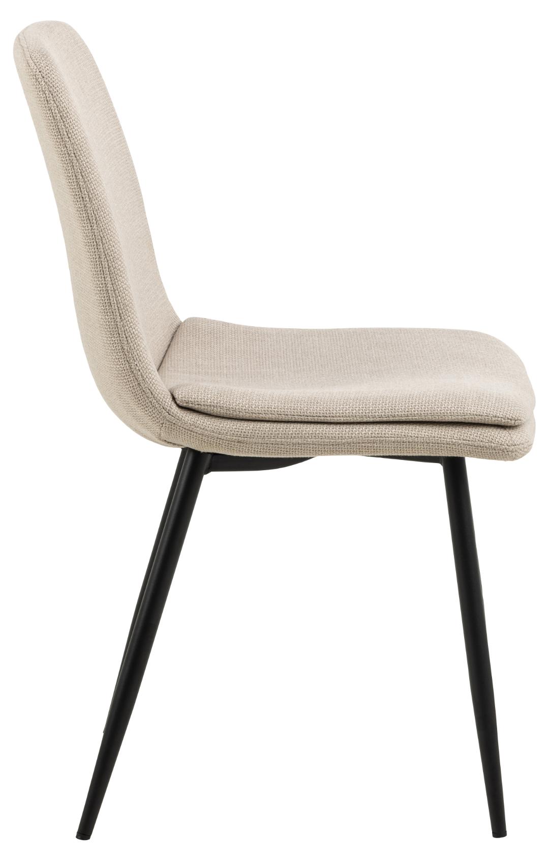 Eetkamerstoel Becca 8211 Stof Basel Beige 8211 Zwart Metaal Minimale Bestelling 4 Stuks