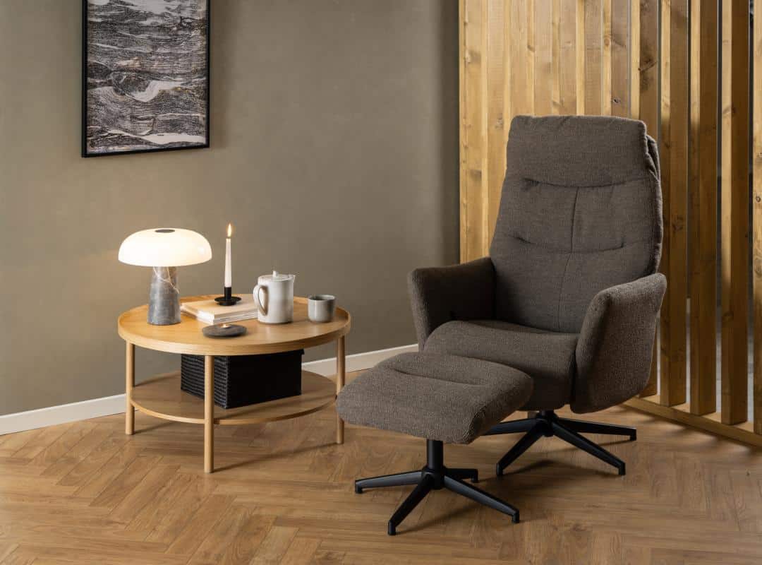 Relaxfauteuil Londen Met Voetenbank 8211 Stof Monza Taupe Relaxfauteuil Londen Met Voetenbank 8211 Stof Monza Taupe
