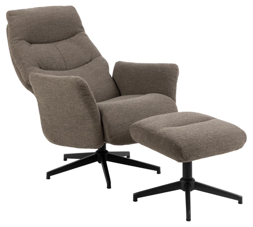 Relaxfauteuil Londen 8211 Met Voetenbank 8211 Stof Monza Taupe