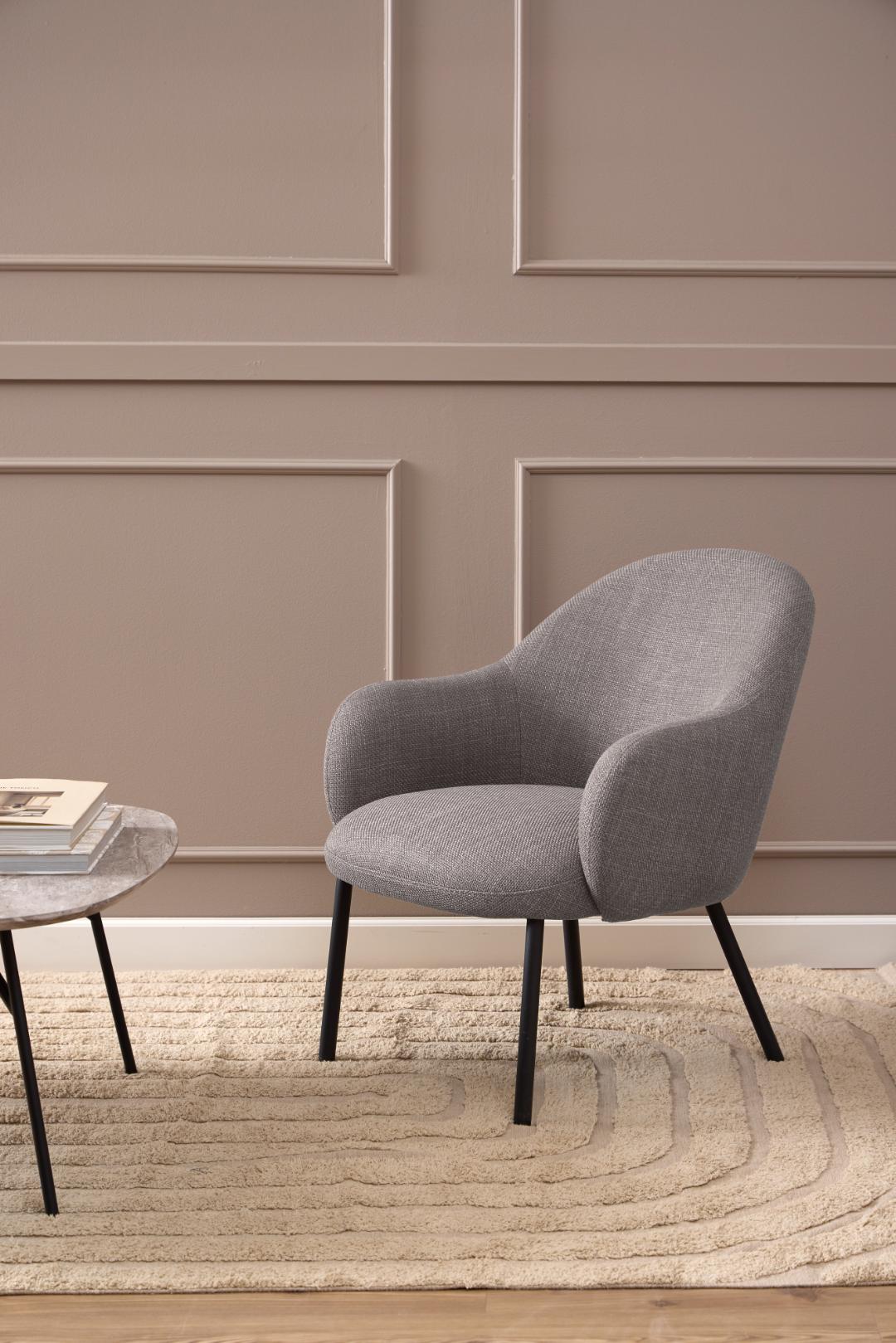 Loungestoel Spencer 8211 Stof Licht Grijsbruin
