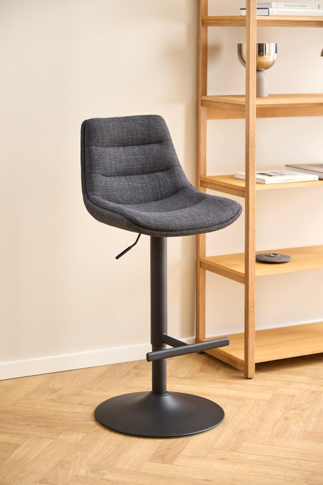 Barkruk Adisa 8211 Stof Basel Donkergrijs 8211 Staal Minimale Bestelling 2 Stuks