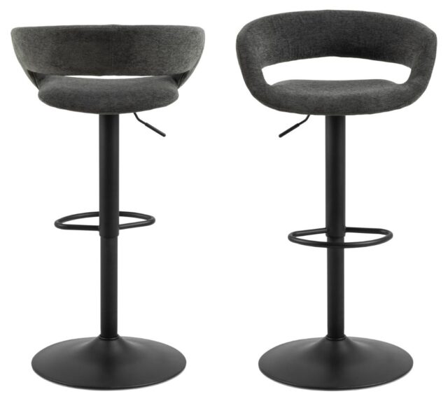 Barkruk Grace 8211 Stof Apia Donkergrijs 8211 Staal Minimale Bestelling 2 Stuks