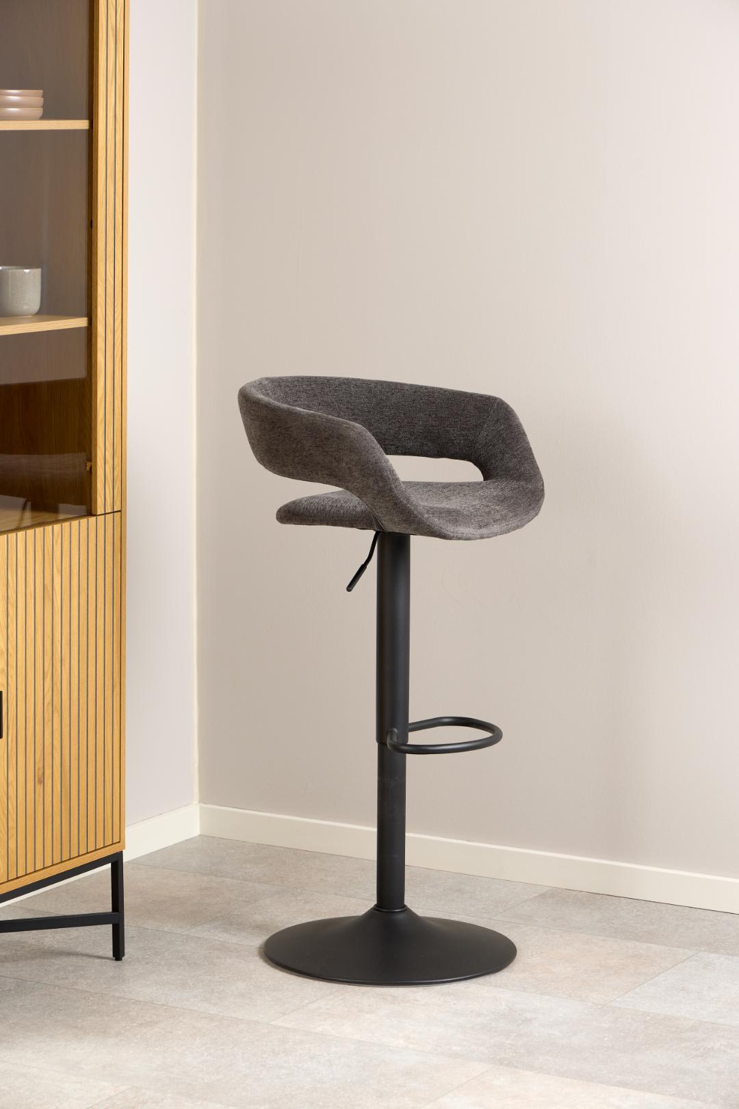 Barkruk Grace 8211 Stof Apia Donkergrijs 8211 Staal Minimale Bestelling 2 Stuks