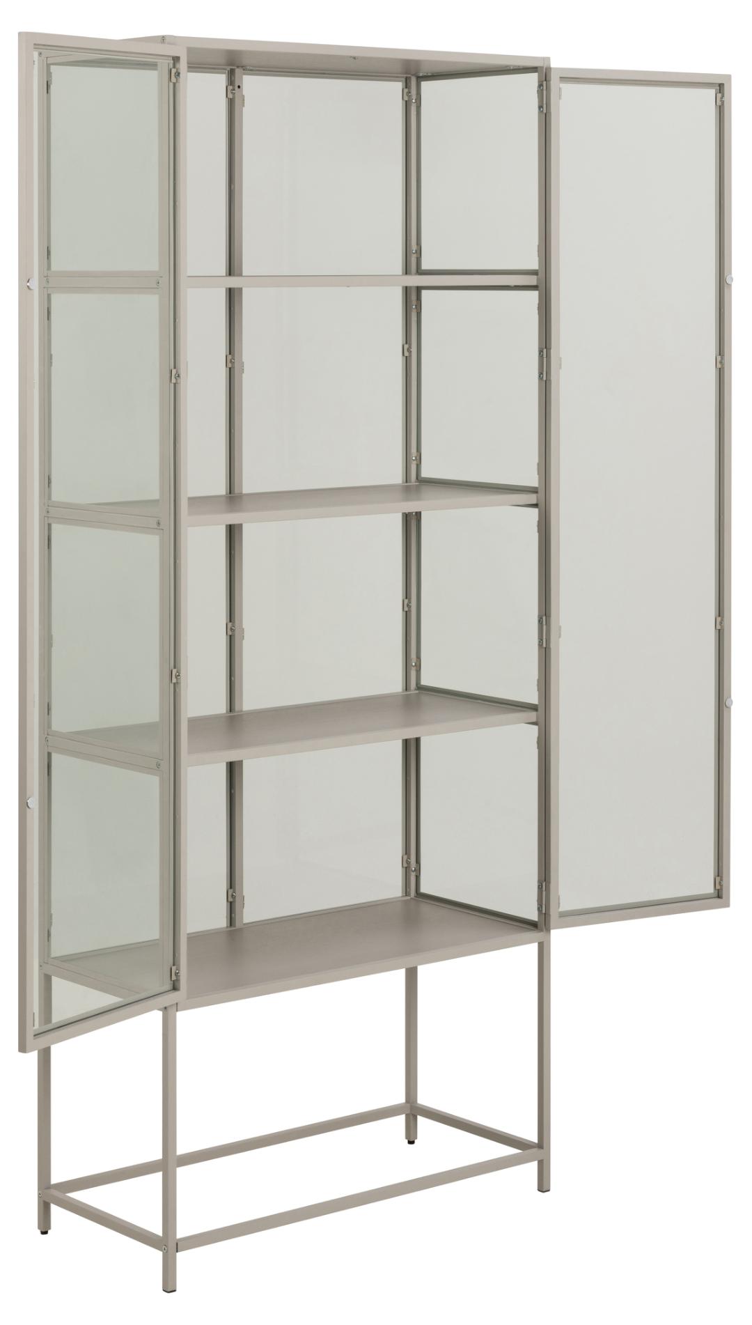 Vitrinekast Seaford 8211 Grijs Gepoedercoat Stalen Frame