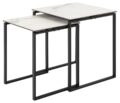 Salontafel set Katrine - Wit keramiek look - Metaal